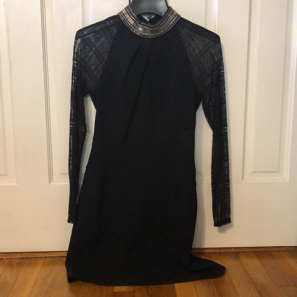 Karen Millen jewel collar black dress